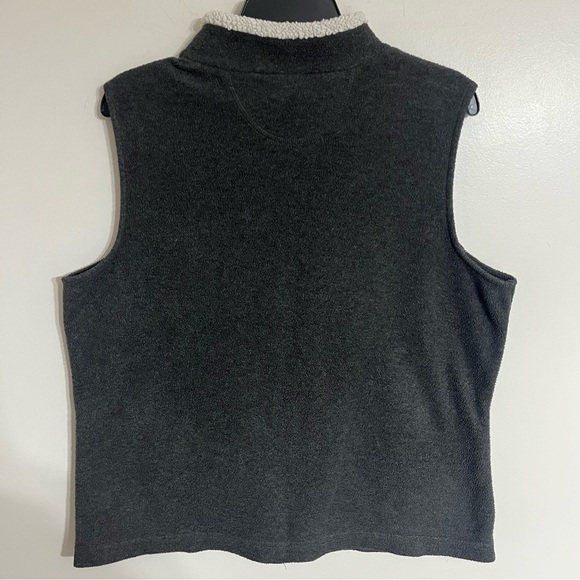 Croft Barrow Size Large Gray Snowflake Embroidered Fleece Zip Front Vest - Picture 11 of 11